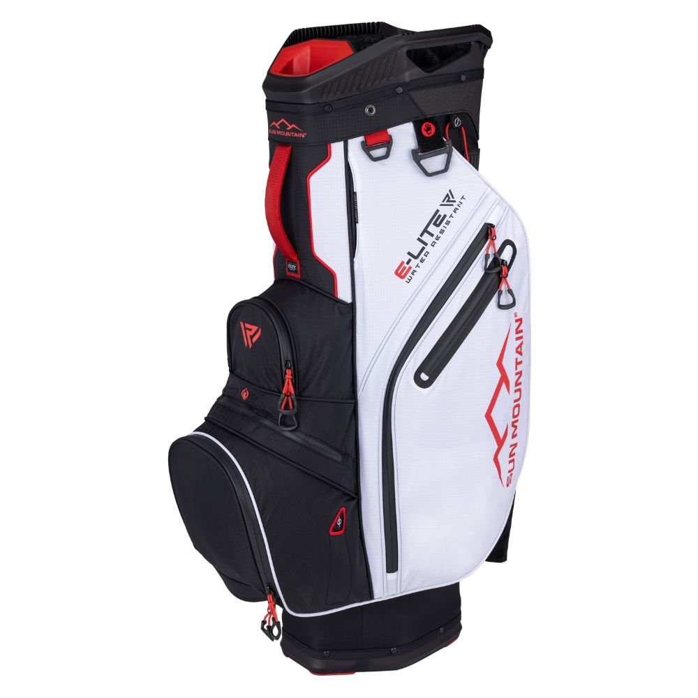 Sun Mountain E-LITE 14-Way Cart Bag 2025 - Black / White / Red Black / White / Red