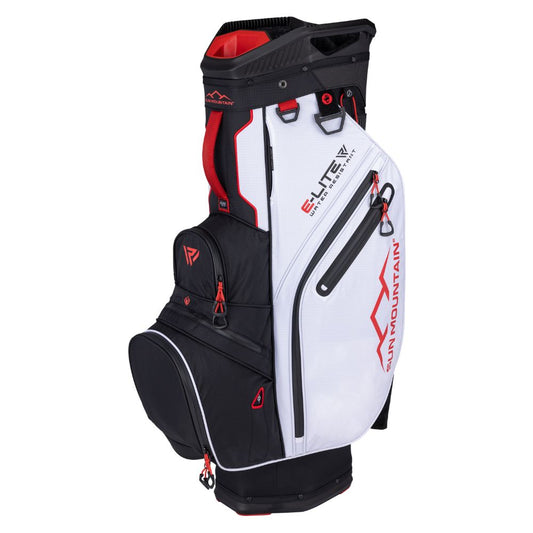 Sun Mountain E-LITE 14-Way Cart Bag - Black / White / Red Black / White / Red