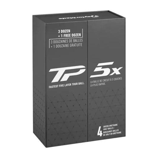 TaylorMade TP5x Golf Balls 3 Dozen + 1 Dozen FREE Pack - White White