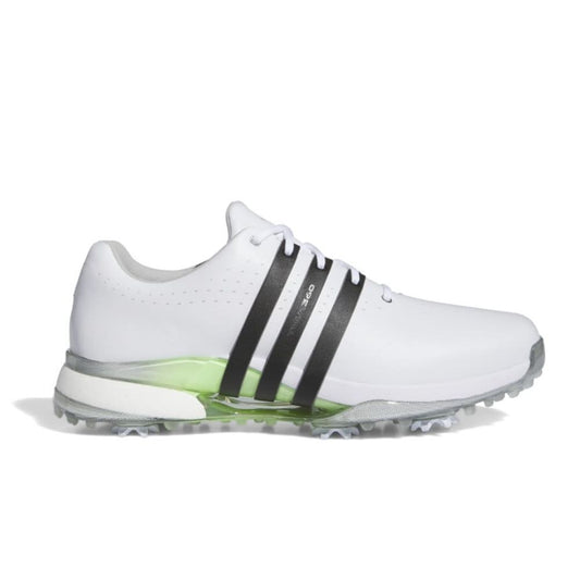 adidas Golf Tour360 Mens Golf Shoes IF0243 + Free Dozen Balls White / Core Black / Green Spark 8 