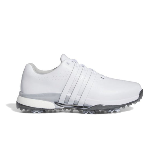 adidas Tour 360 Mens Leather Spiked Golf Shoes - IF0244 White / White / Silver Metallic 8