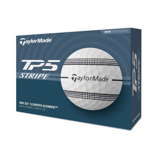TaylorMade TP5 Stripe Golf Balls - White