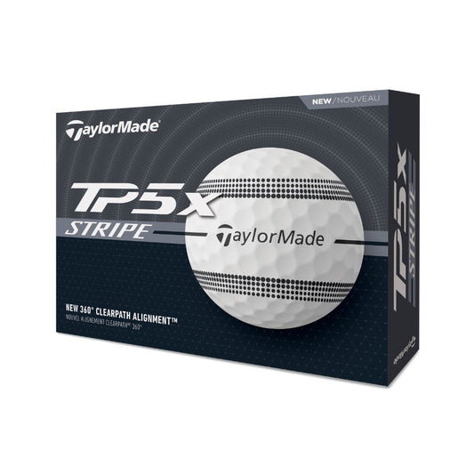 TaylorMade TP5x Stripe Golf Balls - White