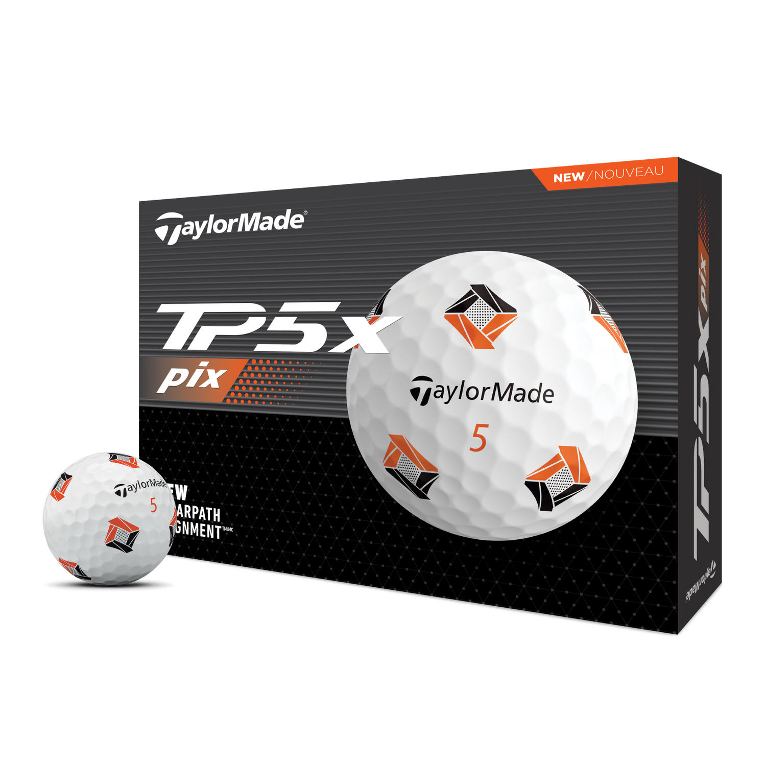 TaylorMade TP5x Pix 3.0 Golf Balls - White White