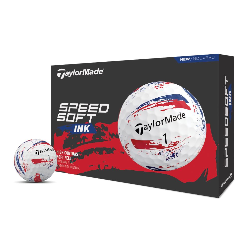 TaylorMade SpeedSoft Ink Golf Balls 2026 - Ink Blue / Red