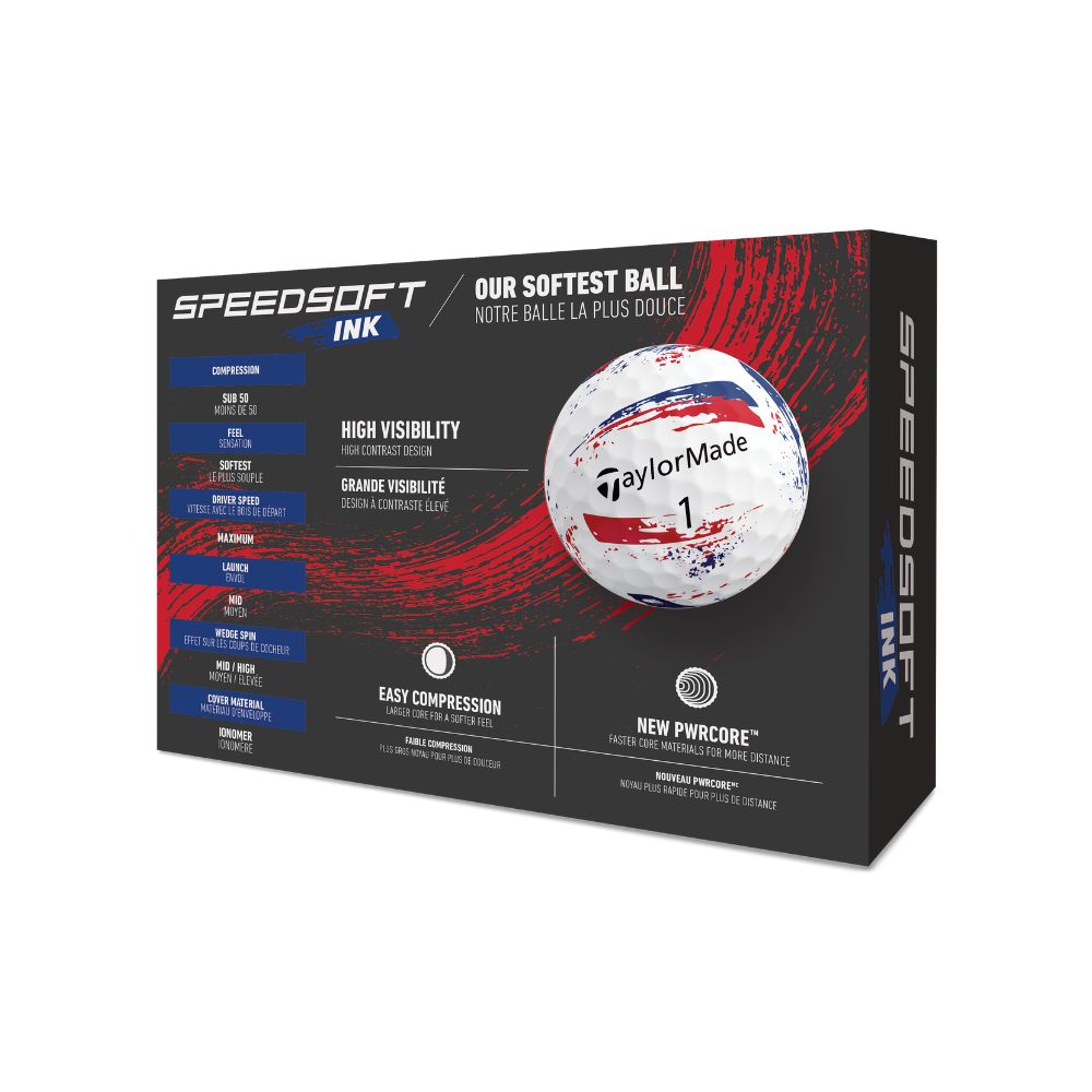 TaylorMade SpeedSoft Ink Golf Balls 2026 - Ink Blue / Red