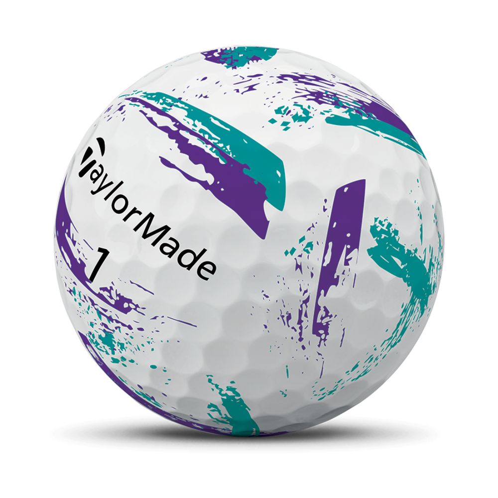 TaylorMade SpeedSoft Ink Golf Balls 2026 - Ink Purple / Teal