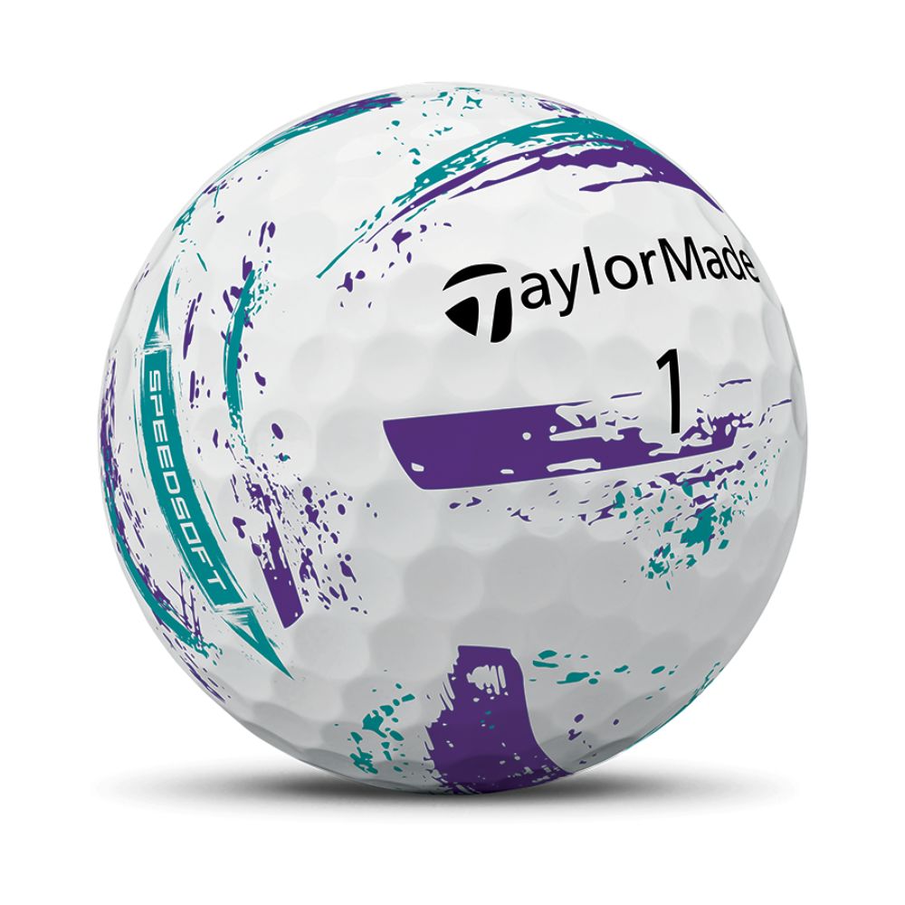 TaylorMade SpeedSoft Ink Golf Balls 2026 - Ink Purple / Teal