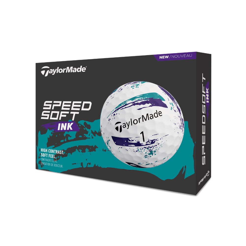 TaylorMade SpeedSoft Ink Golf Balls 2026 - Ink Purple / Teal Purple/ Teal