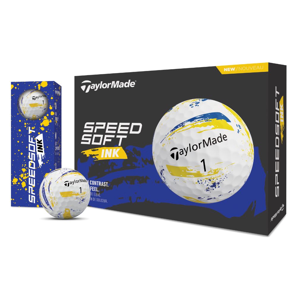 TaylorMade SpeedSoft Ink Golf Balls 2026 - Ink Yellow / Blue