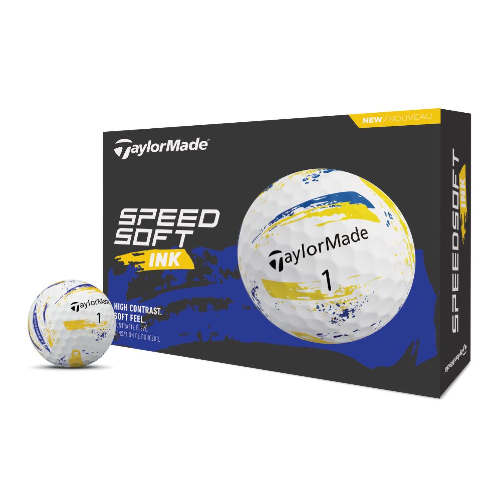 TaylorMade SpeedSoft Ink Golf Balls 2026 - Ink Yellow / Blue