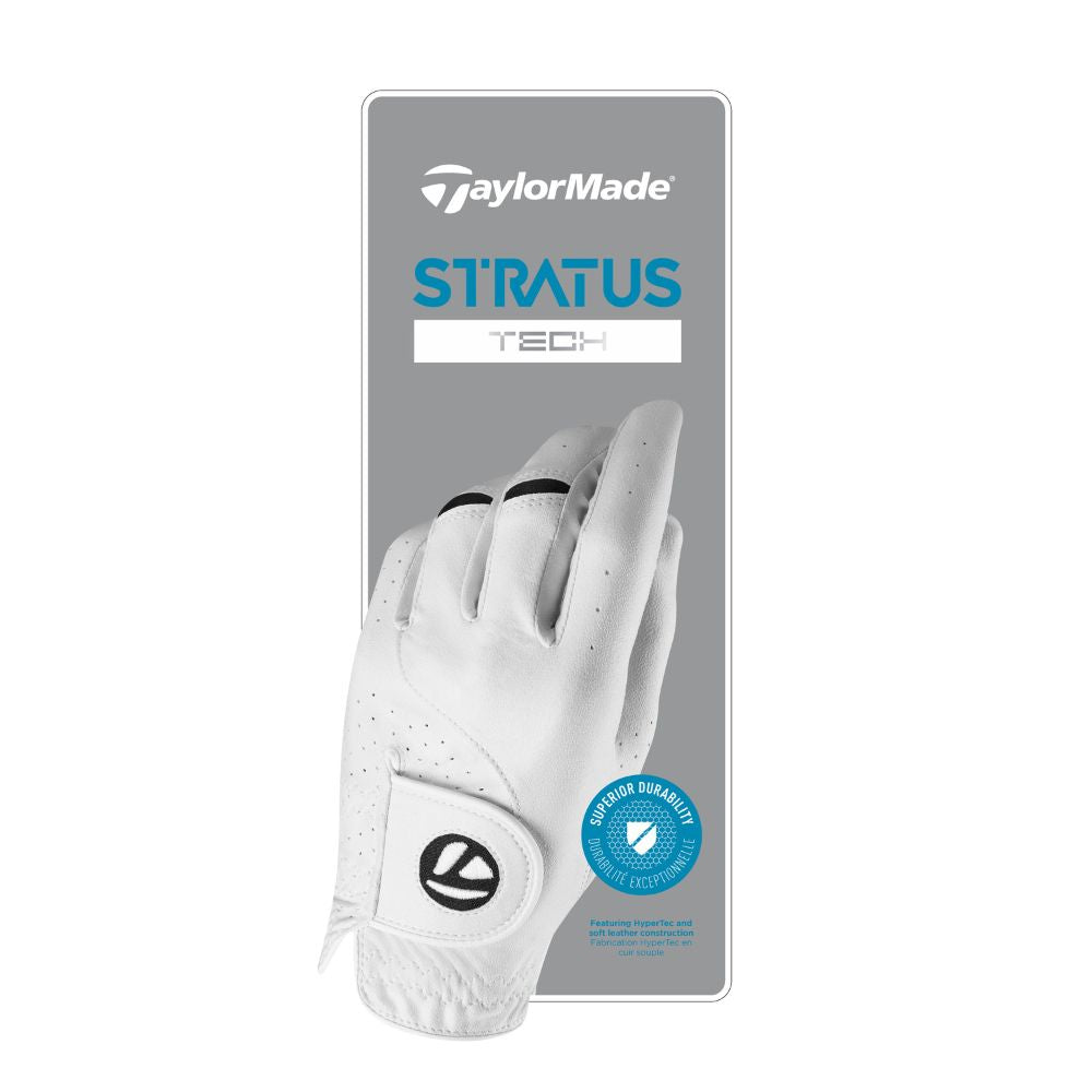 TaylorMade Stratus Tech Glove 2026 White S Left Hand (Right Hand Golfer)