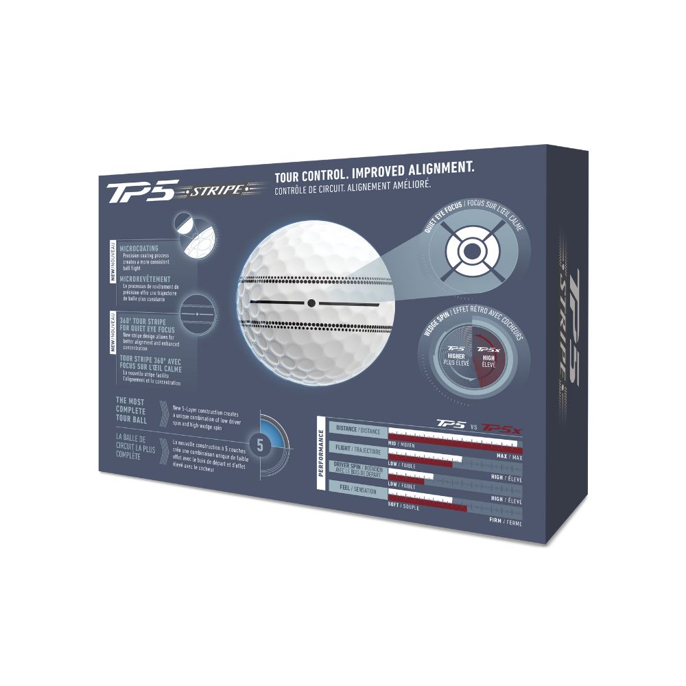 TaylorMade TP5 Stripe Golf Balls 2026 - White - 4 FOR 3 OFFER