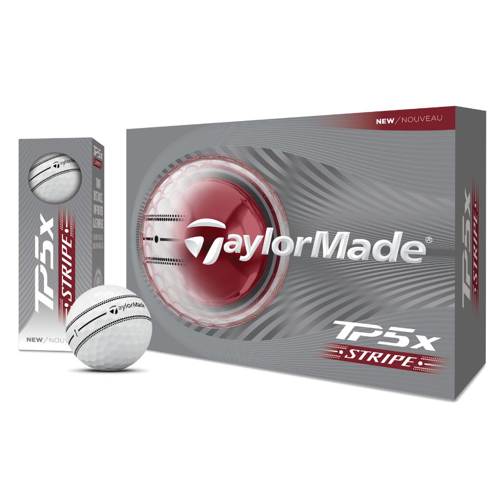 TaylorMade TP5x Stripe Golf Balls 2026 - White - 4 FOR 3 OFFER