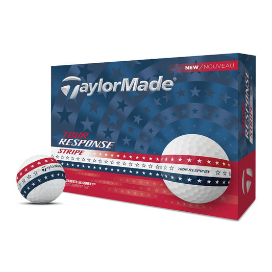 TaylorMade Tour Response Stripe Golf Balls 2025 - USA White USA