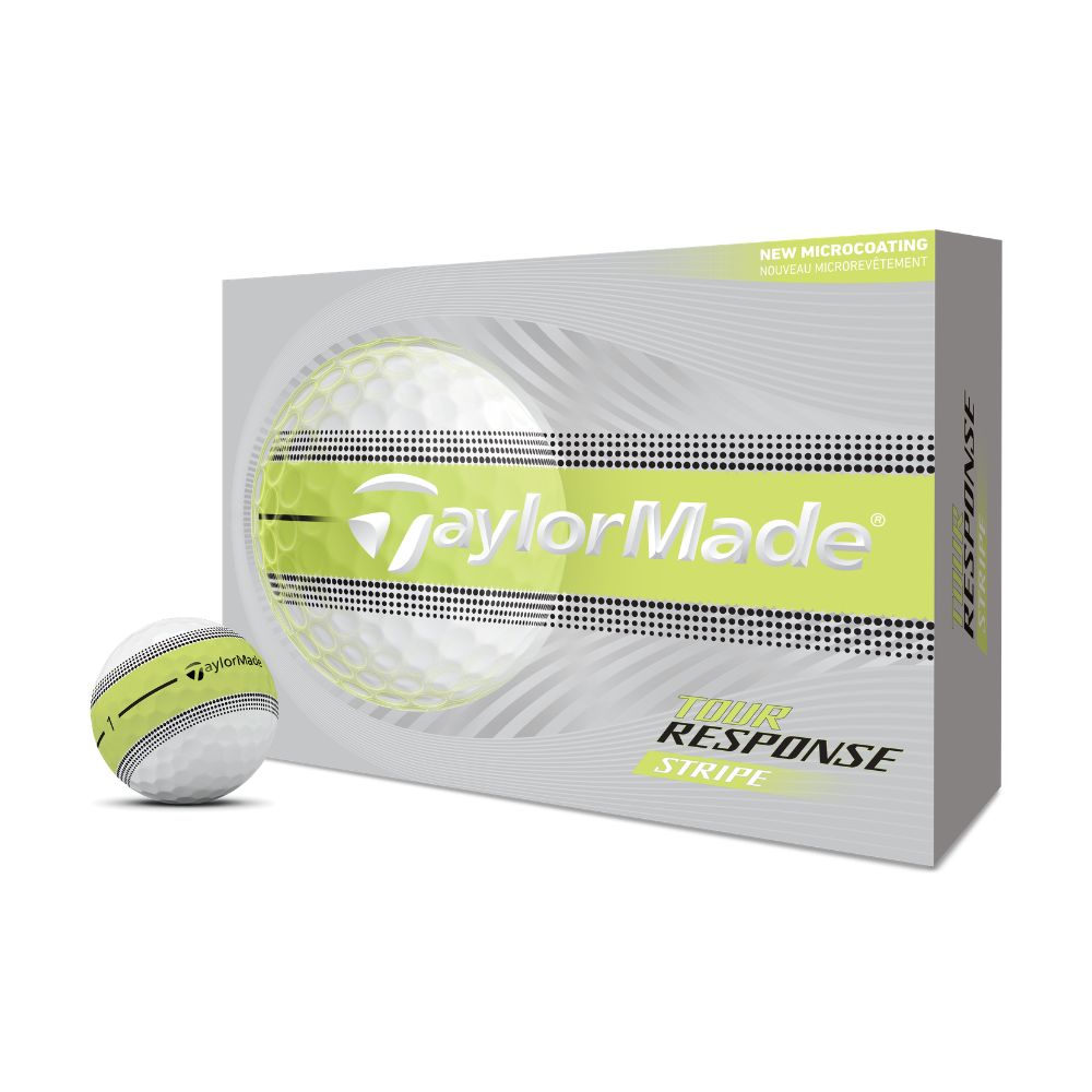 TaylorMade Tour Response Stripe Golf Balls 2026 - Yellow