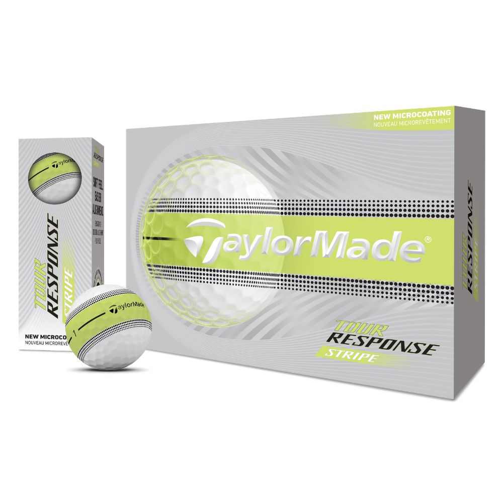 TaylorMade Tour Response Stripe Golf Balls 2026 - Yellow