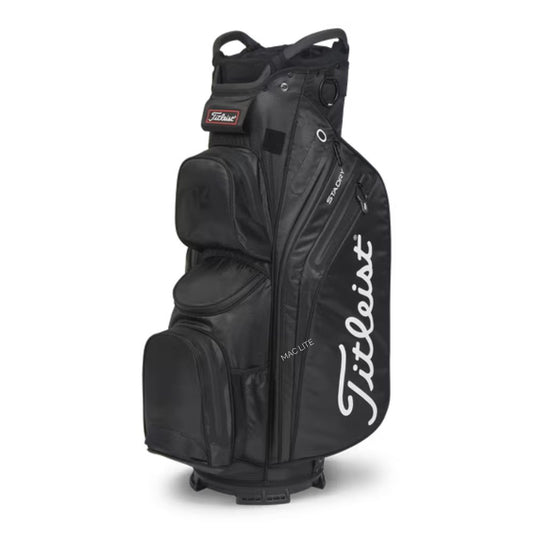 Titleist Golf Cart 14 StaDry Cart Bag 2024 Black/ Black/ Red  