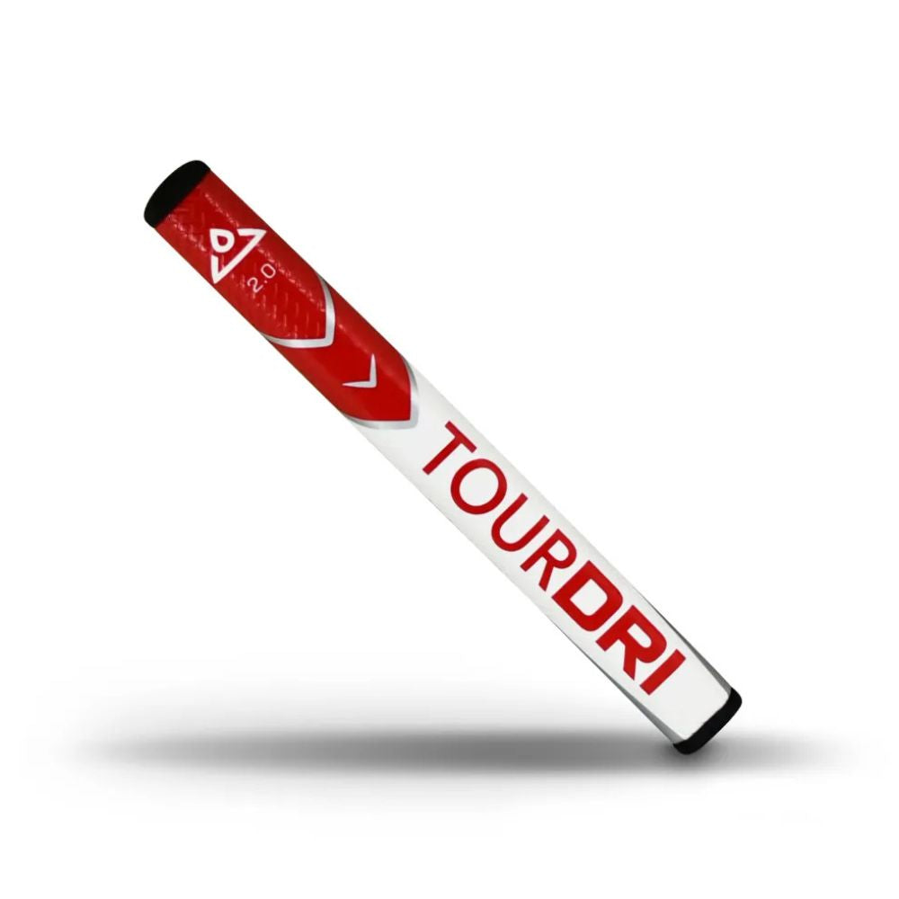TourDri Flat Putter Golf Grip 2.0 Red / White