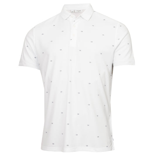 Calvin Klein Golf Monogram Polo Shirt CKMS24882 White White M 