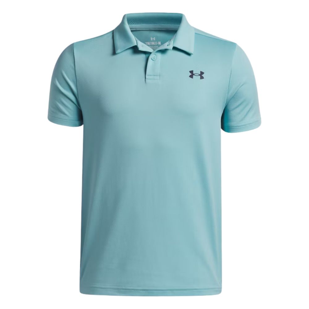 Under Armour Boys Matchplay Junior Golf Polo Shirt 2026 - 6009816-425 Blue Haze / Midnight Navy M
