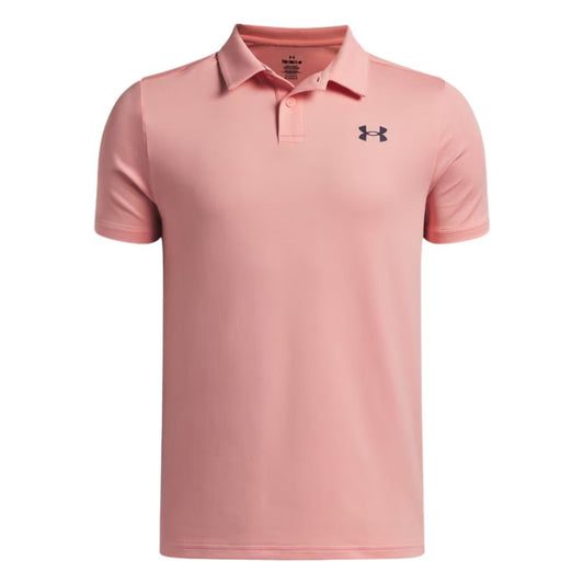 Under Armour Boys Matchplay Junior Golf Polo Shirt 2026 - 6009816-603 Posh Pink / Midnight Navy M
