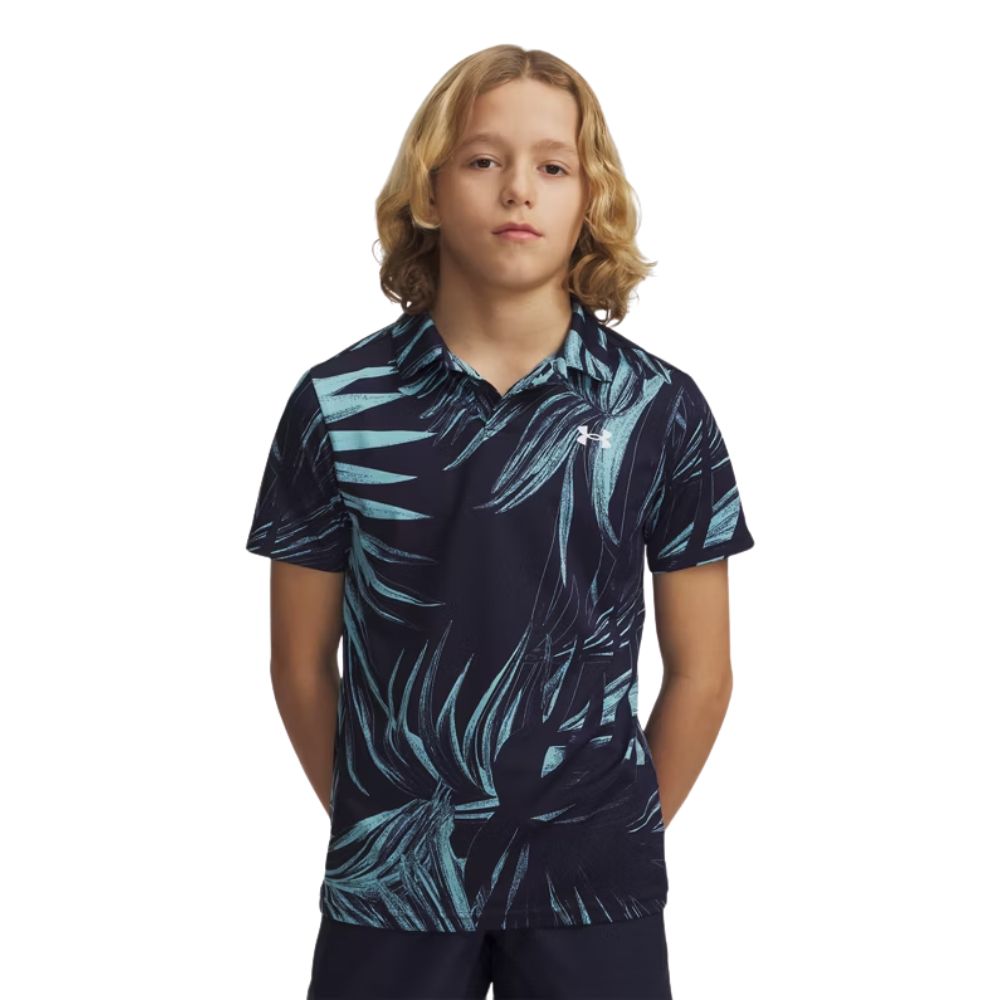 Under Armour Boys Matchplay Printed Junior Golf Polo Shirt 2026 - 6009817-411