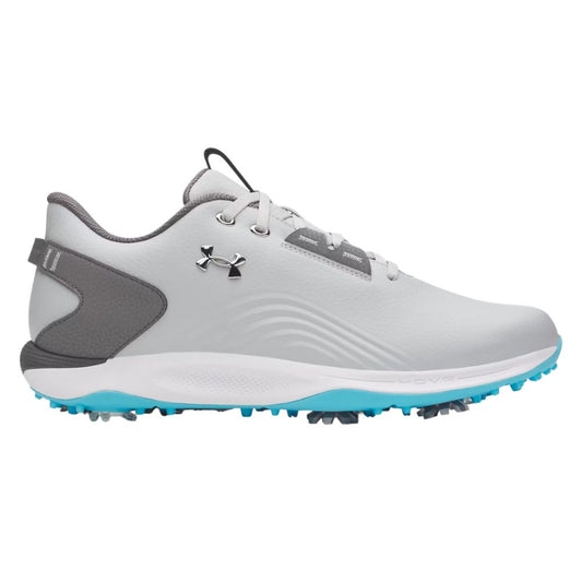 Under Armour Drive Fade 2 Men's Spiked Golf Shoes 2026 - 6006120-011 Mod Grey / Steel / Metallic Silver 7