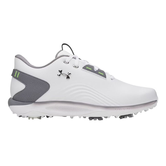 Under Armour Drive Fade 2 Men's Spiked Golf Shoes 2026 - 6006120-100 White / Titan Grey / Metallic Silver 7