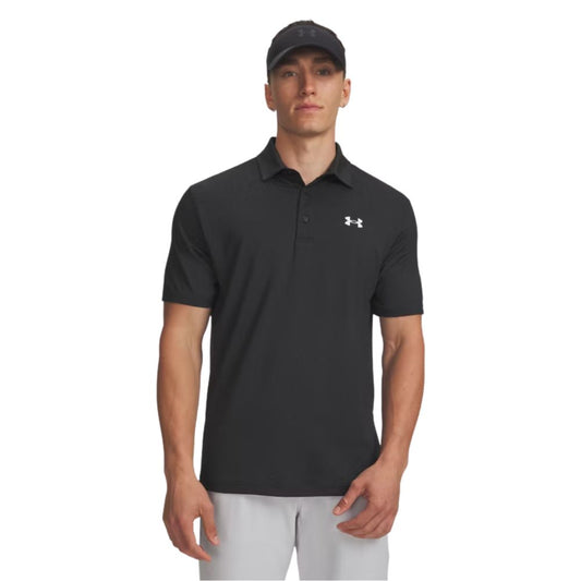 Under Armour Drive Jacquard Men's Golf Polo Shirt 2026 - 1389846-004 Black / Anthracite / White M