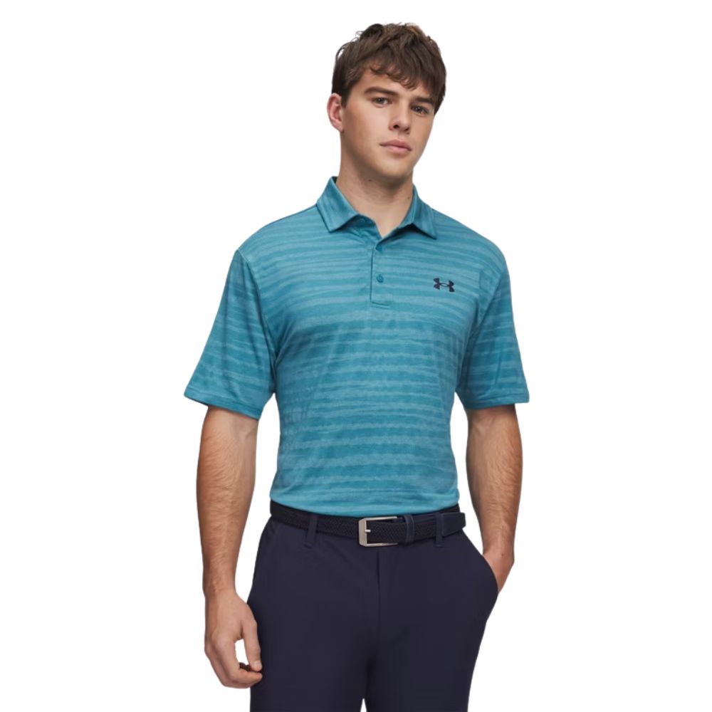 Under Armour Drive Jacquard Men's Golf Polo Shirt 2026 - 1389846-466 Boundless Blue / Midnight Navy M