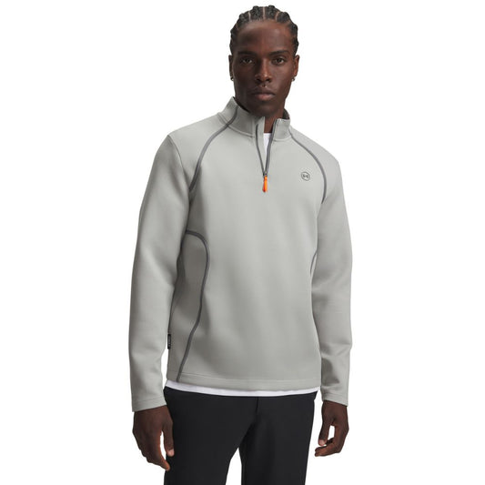 Under Armour Drive Men's 1/4 Zip Golf Midlayer Top 2026 - 6013943-069 Titanium / Clay Green 069 M