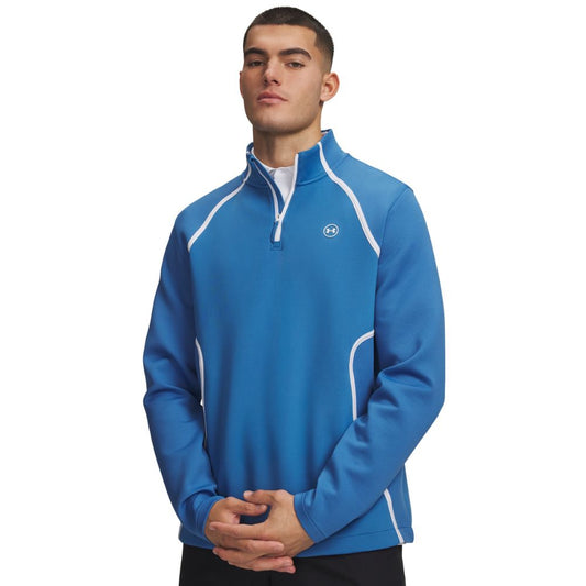 Under Armour Drive Men's 1/4 Zip Golf Midlayer Top 2026 - 6013943-430 Aegean Blue / White 430 M