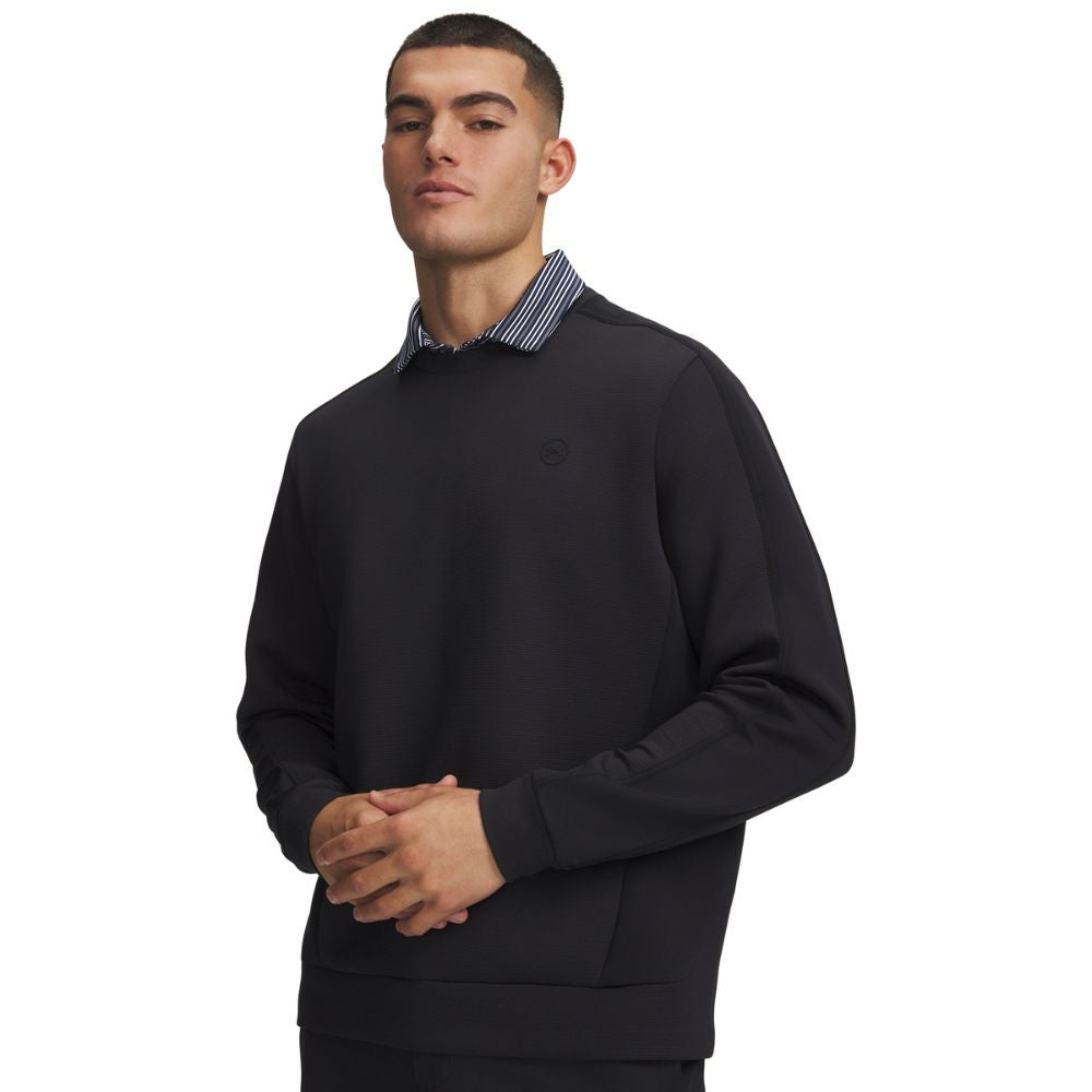 Under Armour Drive Men's Midlayer Crew Golf Top 2026 - 6013938-001 Black / Anthracite / Black 001 M