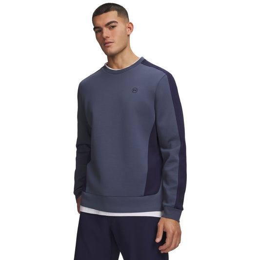 Under Armour Drive Men's Midlayer Crew Golf Top 2026 - 6013938-044 Downpour Grey / White / Aegean Blue 044 M
