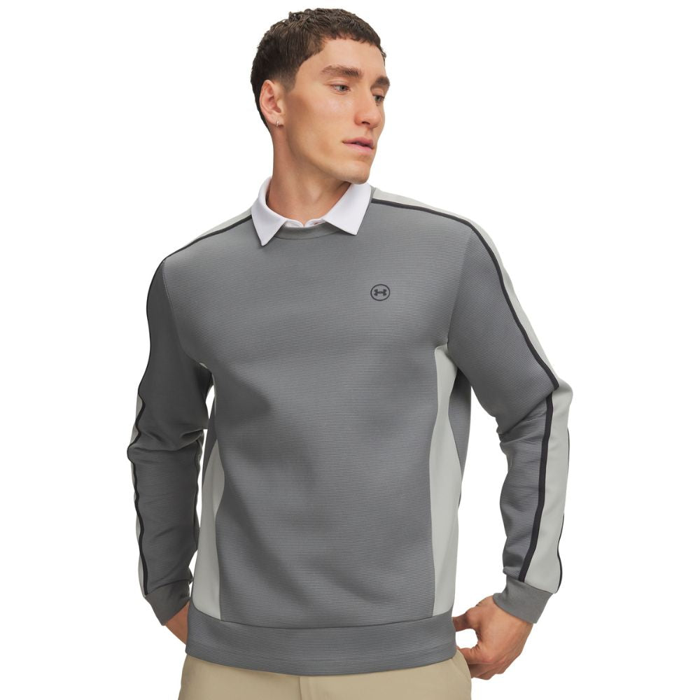 Under Armour Drive Men's Midlayer Crew Golf Top 2026 - 6013938-709 Clay Green / Titanium / Anthracite 709 M