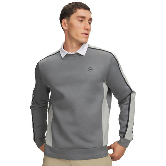 Under Armour Drive Men's Midlayer Crew Golf Top 2026 - 6013938-709 Clay Green / Titanium / Anthracite 709 M