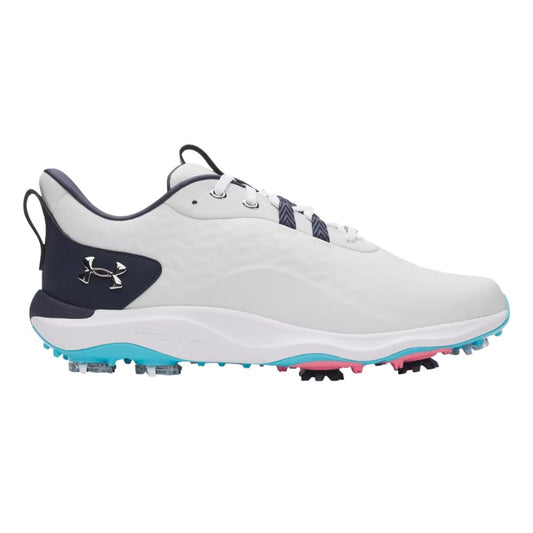 Under Armour Drive Pro Clone Men's Spiked Golf Shoes 2026 - 6006116-023 White / White / Metallic Silver 7