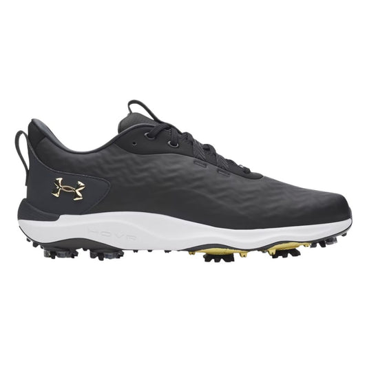 Under Armour Drive Pro Clone Men's Spiked Golf Shoes 2026 - 6006116-001 Black / Anthracite / Metallic Gold 7