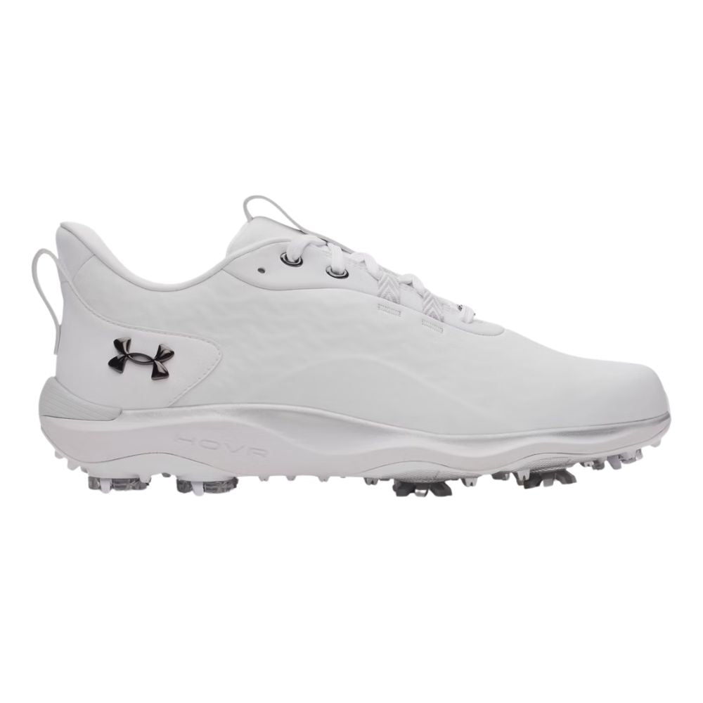 Under Armour Drive Pro Clone Men's Spiked Golf Shoes 2026 - 6006116-100 White / White / Metallic Gun Metal 7