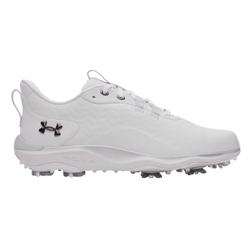 Under Armour Drive Pro Clone Men's Spiked Golf Shoes 2026 - 6006116-100 FREE GIFT White / White / Metallic Gun Metal 7