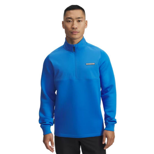 Under Armour Drive Pro Hybrid 1/2 Zip Mens Golf Top 2025 - 6005666-402 Blue Atlantis / Black 402 M