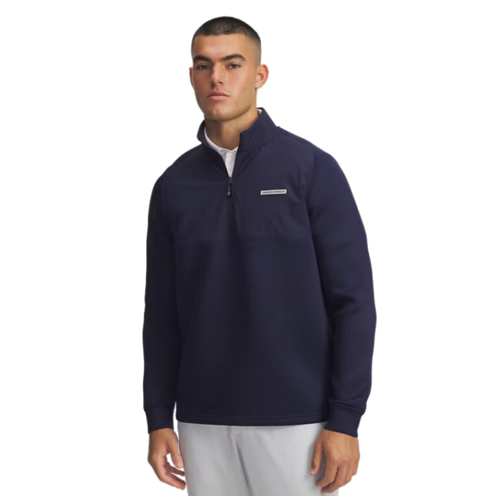 Under Armour Drive Pro Hybrid 1/2 Zip Mens Golf Top 2025 - 6005666-410 Midnight Navy / Black 410 M