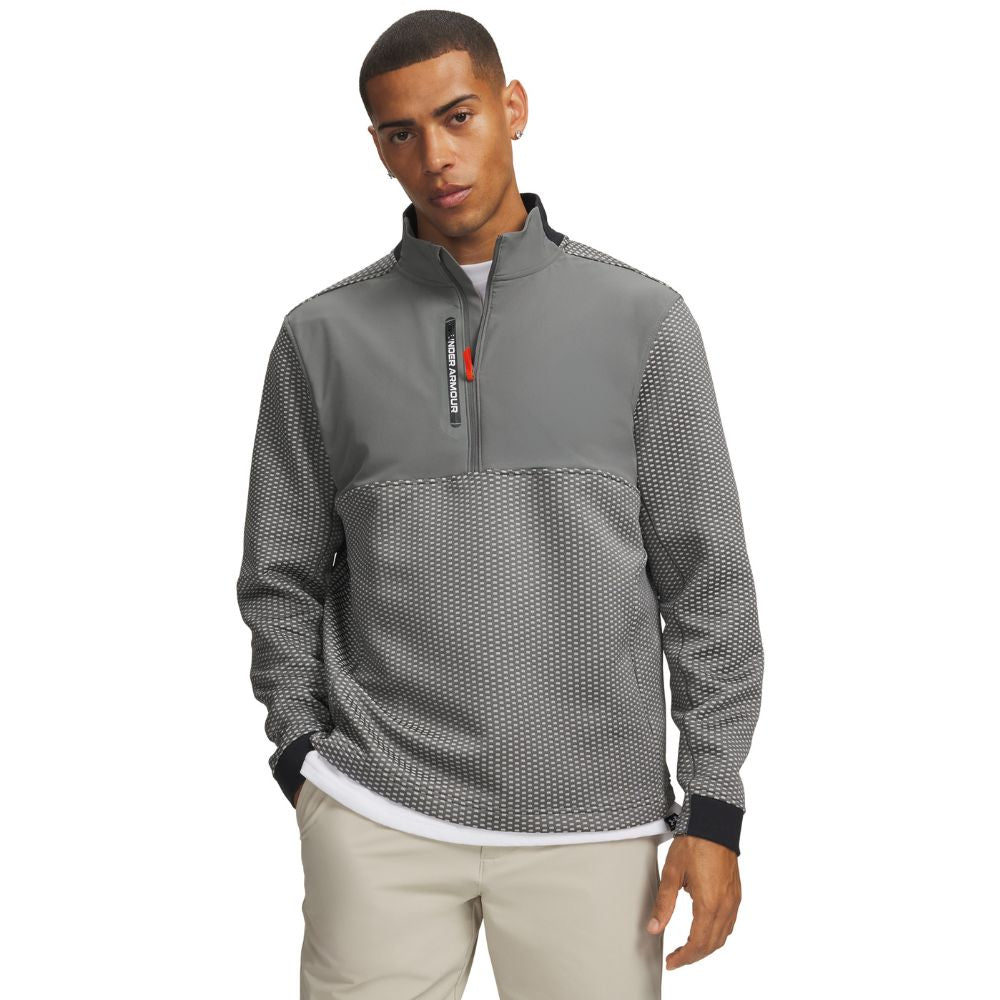 Under Armour Drive Pro Hybrid 1/4 Zip Midlayer Golf Top 2026 - 6013935-709 Clay Green / White 709 M