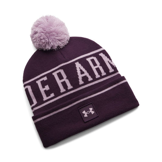Under Armour Golf Halftime Pom Beanie Hat 2026 - 1386634-526 Purple Echo / Mauve Pink / Mauve Pink 526