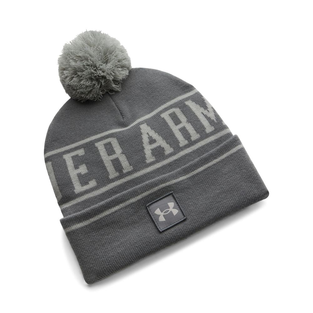 Under Armour Golf Halftime Pom Beanie Hat 2026 - 1386634-709 Clay Green / Titanium / Titanium 709