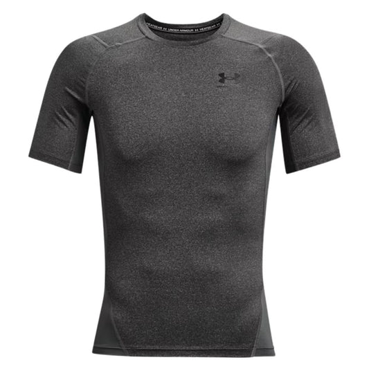 Under Armour HeatGear Short Sleeve Compression Mock - 1361518-090 Carbon Heather / Black 090 S