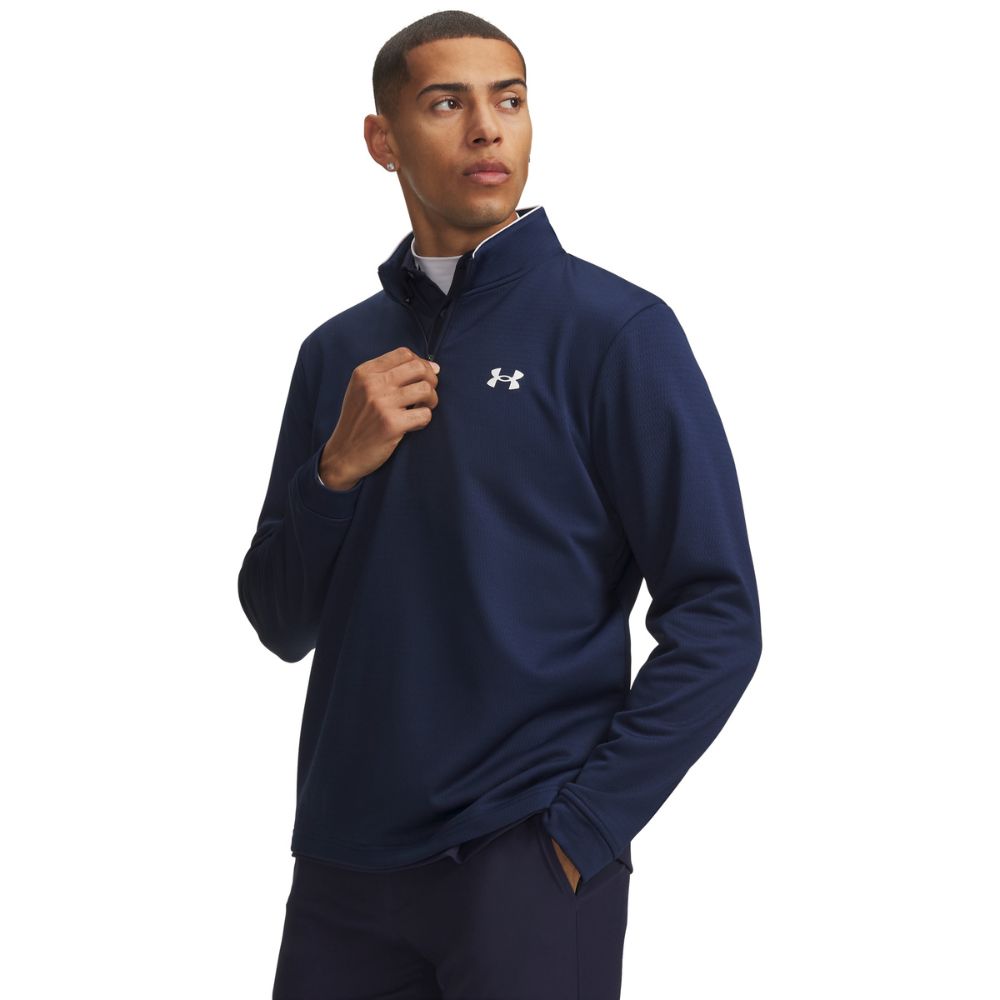 Under Armour Matchplay 1/4 Zip Men's Golf Pullover Top 2026 - 6010892-408 Academy / White 408 M