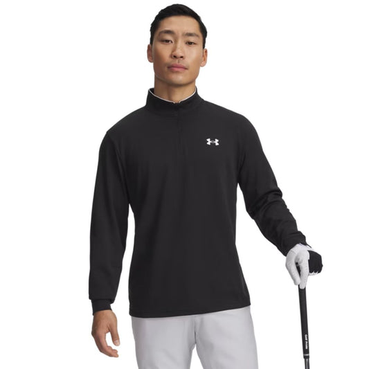 Under Armour Matchplay 1/4 Zip Men's Golf Pullover Top 2026 - 6010892-001 Black / White M