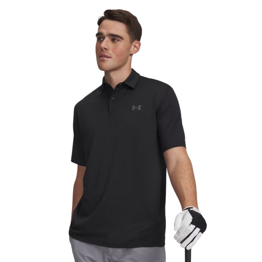 Under Armour Matchplay Men's Golf Polo Shirt 2026 - 6009799-001 Black / Castlerock M